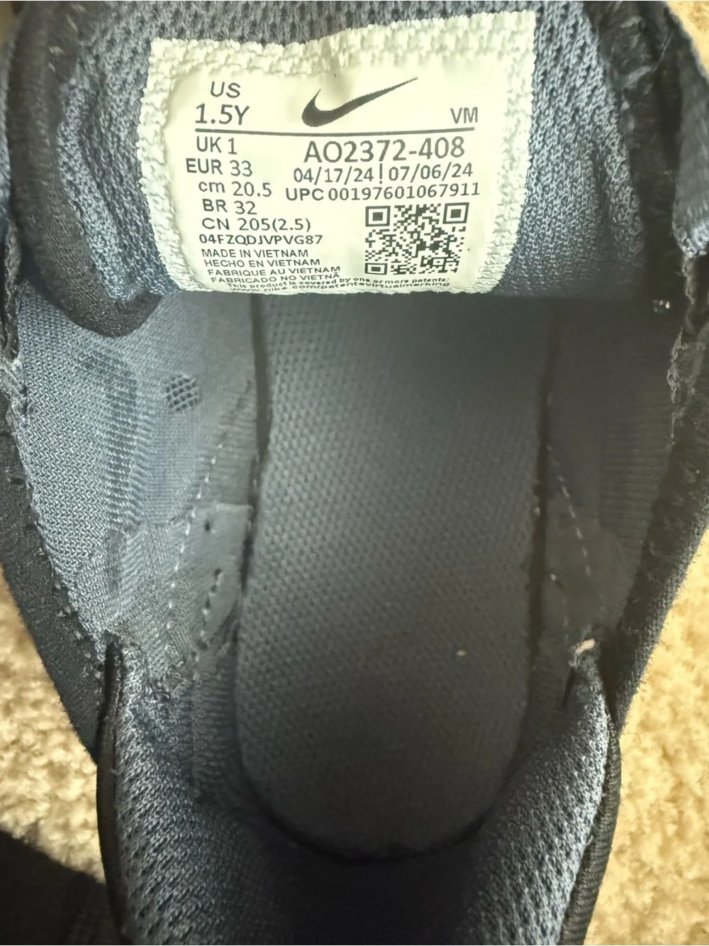 Nike Kids Air 270 Navy Sneaker